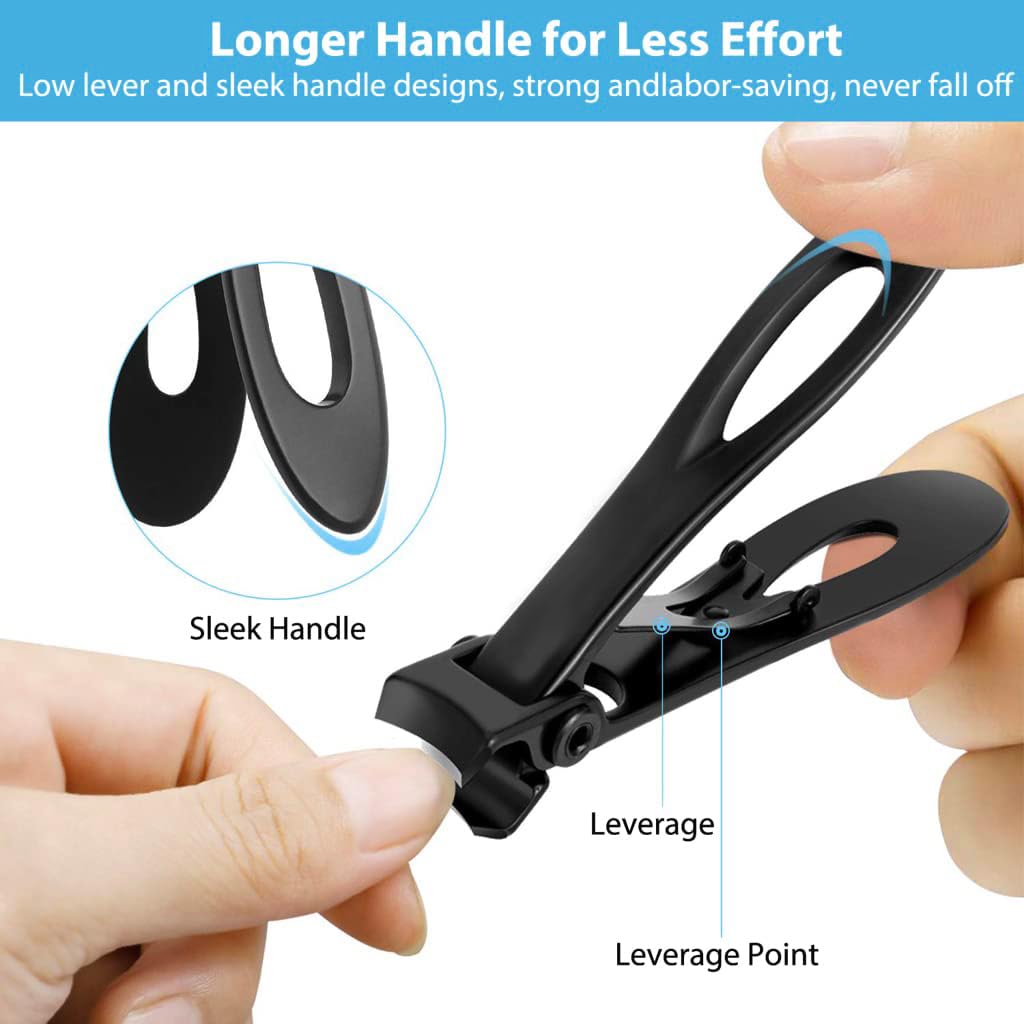 MAYCREATE Thick Nail Clipper with Nail File, Toenail Clipper Stainless Steel Nail Cutter for Tough Nails Thick Nails, Anti-splash Nail Clipper for Adults, Seniors, Manicure Nail Clipper