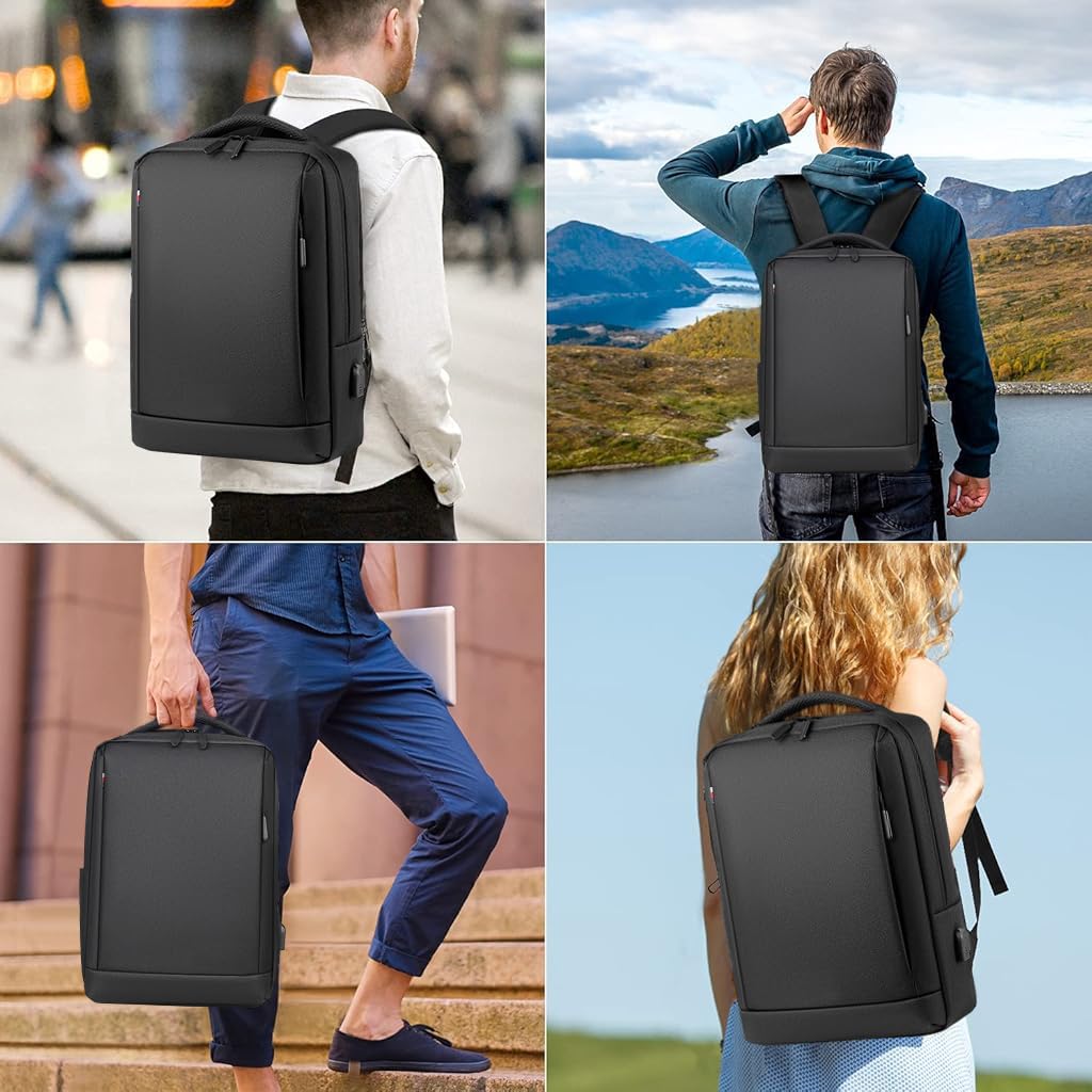 GUSTAVE Business Backpack for Men Fashion Business Laptop Backpack 15.6 inches Laptop Bag Breathable Back Support Design Waterproof Oxford Cloth Outdoor Travel Backpack, 30x15x43cm