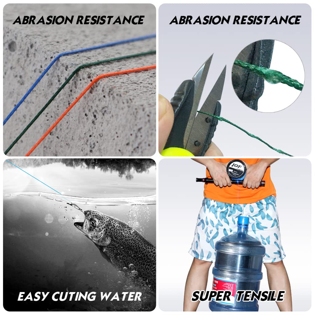 Proberos Fishing Line Super Strong 0.6MM 110LB(50KG) 100M PE 4 Strands Monofilament Braided Fishing Line Angling Accessory, Durable Fishing Wire