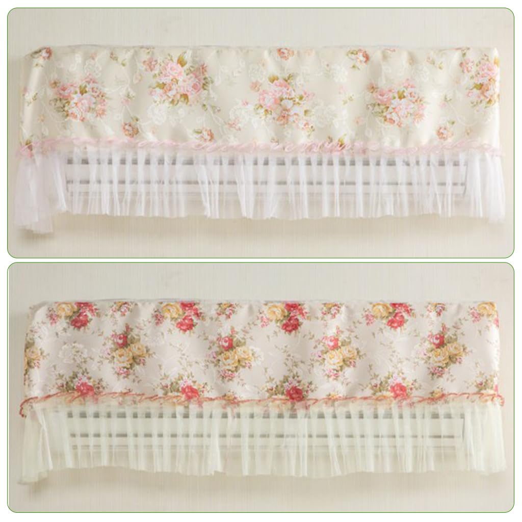 HASTHIP 2Pcs Air Conditioner Cover Dust Cover Fashion Lace Cloth Cover Universal Summer Air Conditioner Hood Cover for 1-1.5p Air Conditioner