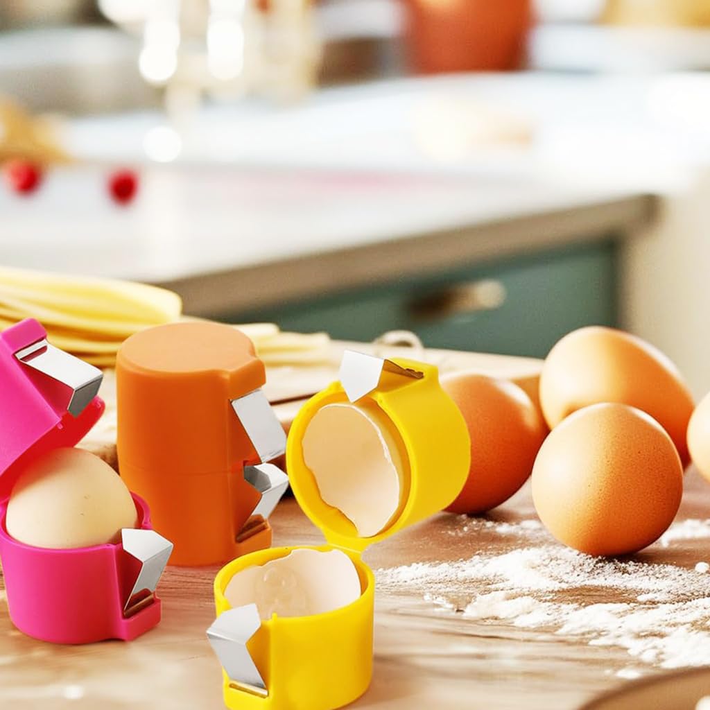 HASTHIP 3Pcs Egg Topper Cutter Tool Egg Cracker Tool Egg Shell OpenerHard Boiled Egg Peeler Egg Cracker Tool for Eggs Kitchen Gadgets Egg Cracking Tool Handheld