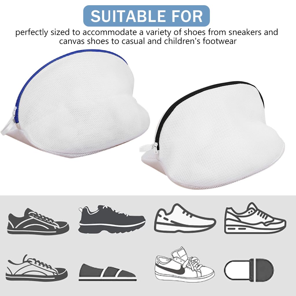 HASTHIP 2Pcs Laundry Bag for Shoes Mesh Zipper Laundry Bags with Hanging Strap Dry Net Bags 17.7x11.8x11.8 inches Reusable Fabric Laundry Bags for Shoes