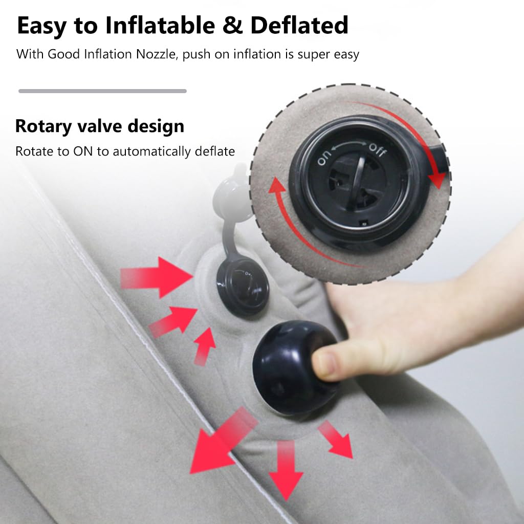 HANNEA Inflatable Travel Pillow, Inflatable Neck Air Pillow for Sleeping for Airplanes/Cars/Buses/Trains/Office Napping