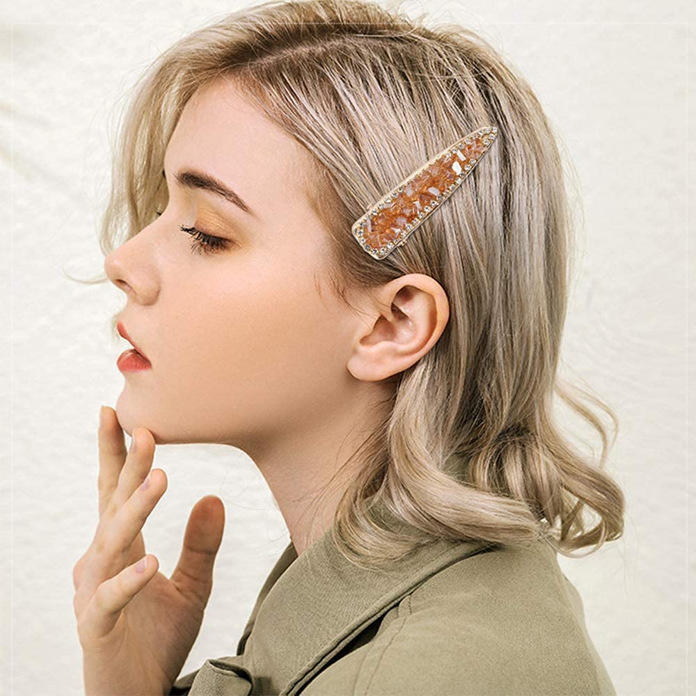 MAYCREATE Pearls Hair Barrettes Fashion Snap Hair Clip Acrylic Resin Barrettes Hairpins Head Wear Styling Tools Hair Accessories for Bridesmaid Girls Women Childrens Kids (Multicolor1)