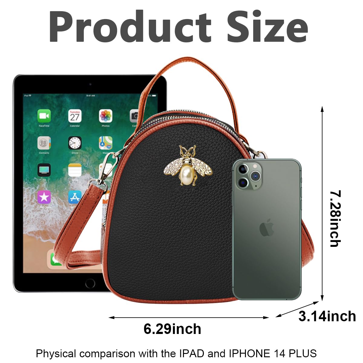 PALAY Women Sling Bag Fashion PU Daily Bag Small Crossbody Bag Shoulder Bag Hand Bag for Women Multi Layer Sling Bag with Detachable Shoulder Strap