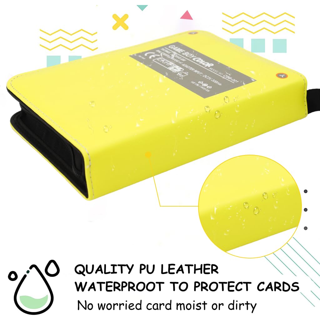 PATPAT Poke-mon Binder Trading Cards Holder Organizer for 400 Trading Cards, Poke-mon Cards Collection Bag Game Cards Binder Case, Game Cards Case Gifts for Kids Boys Girls, Yellow