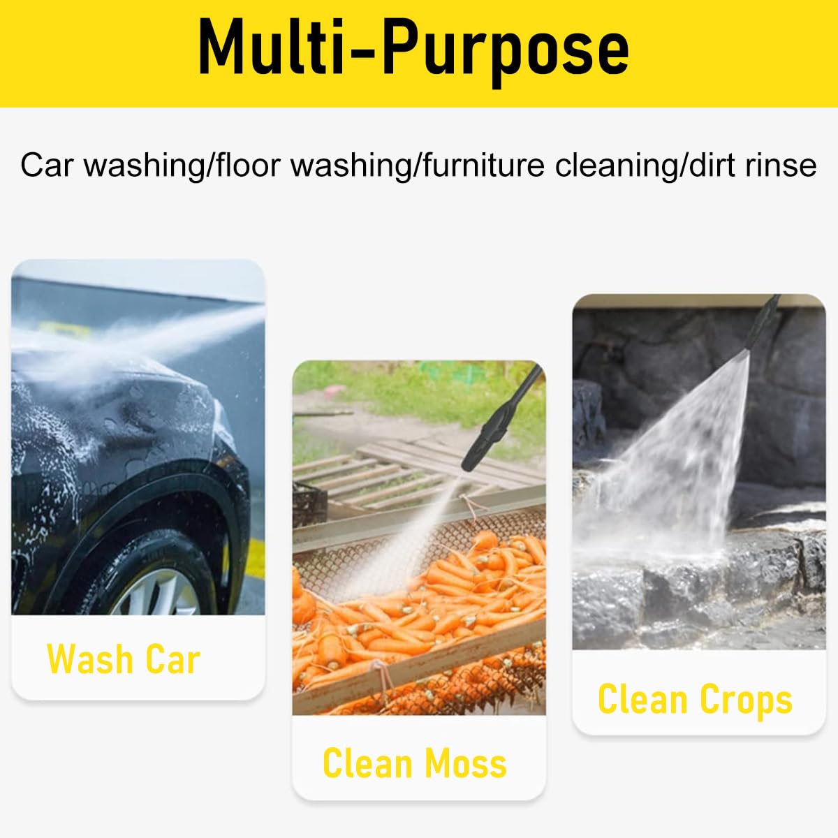 HASTHIP High Pressure Water Sprayer Long Nozzle Spray Gun Kit Pressurized Water Spray Gun with Adjustable Water Flow Universal Sprayer Water Gun for Car Washing, Gardening, Watering