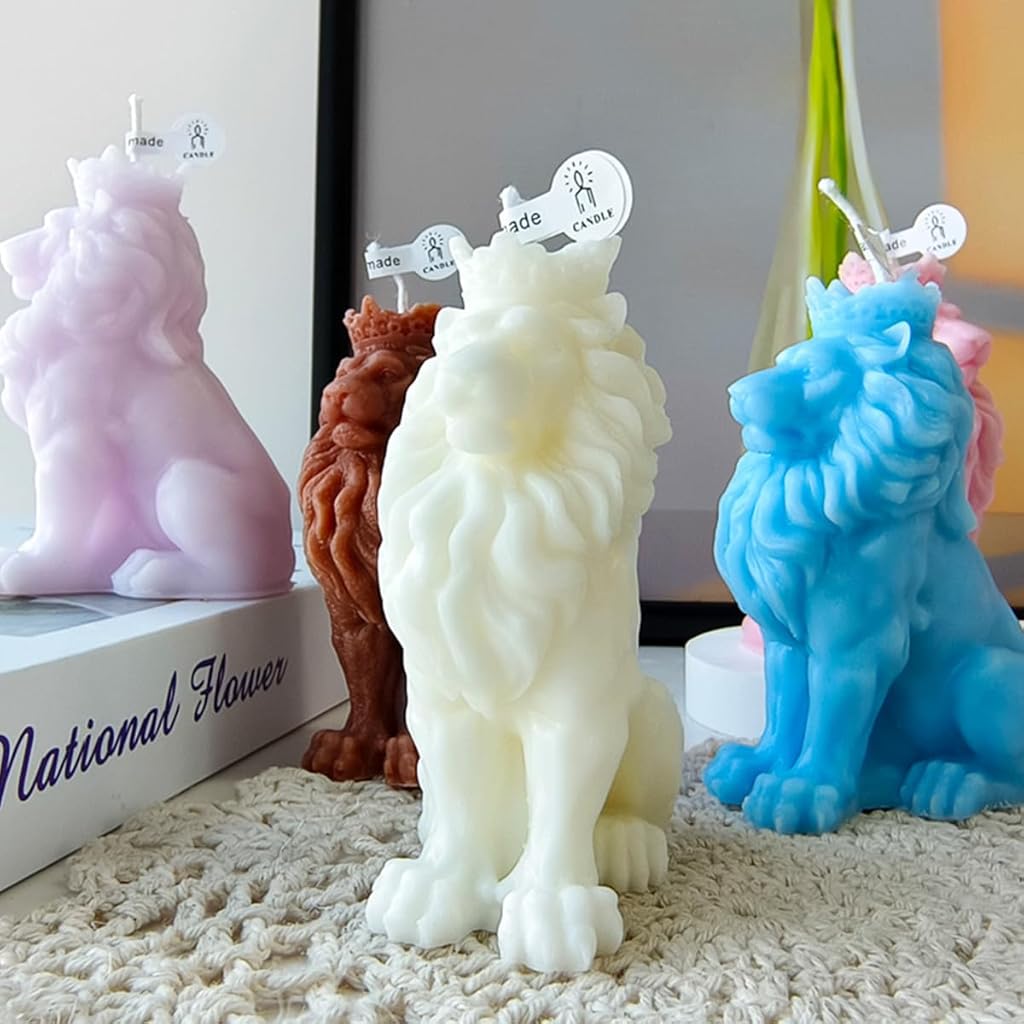 HASTHIP® 3D Lion Candle Mold Animal Mold Silicone Mold for Resin Candle Mold Bubble Resin Making Molds Craft Supplies Animal Mold for Resin Resin Casting Mold