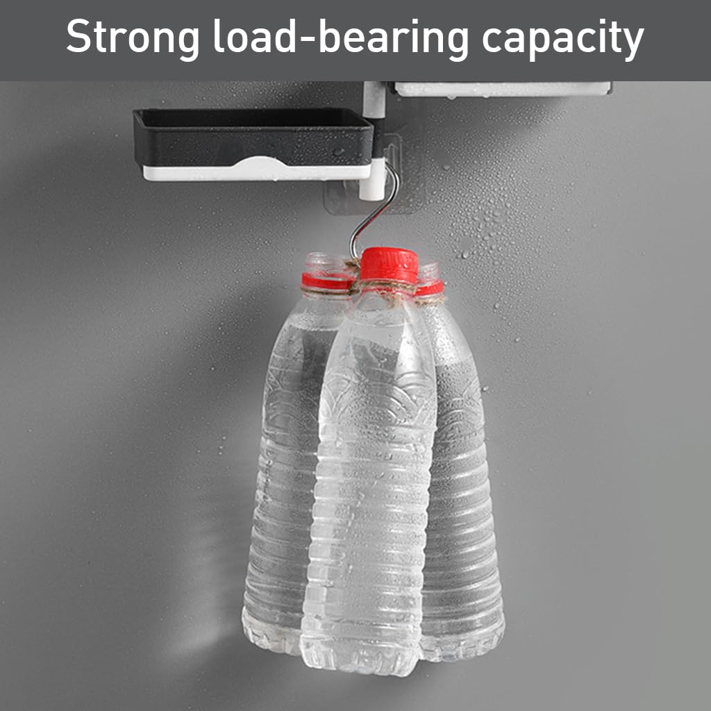 HASTHIP Super Powerful Self-Adhesive 3 Layer Soap Dish Holder for Bathroom Shower and Kitchen Wall Mounted Rotatable Soap Holder Saver Box Storage
