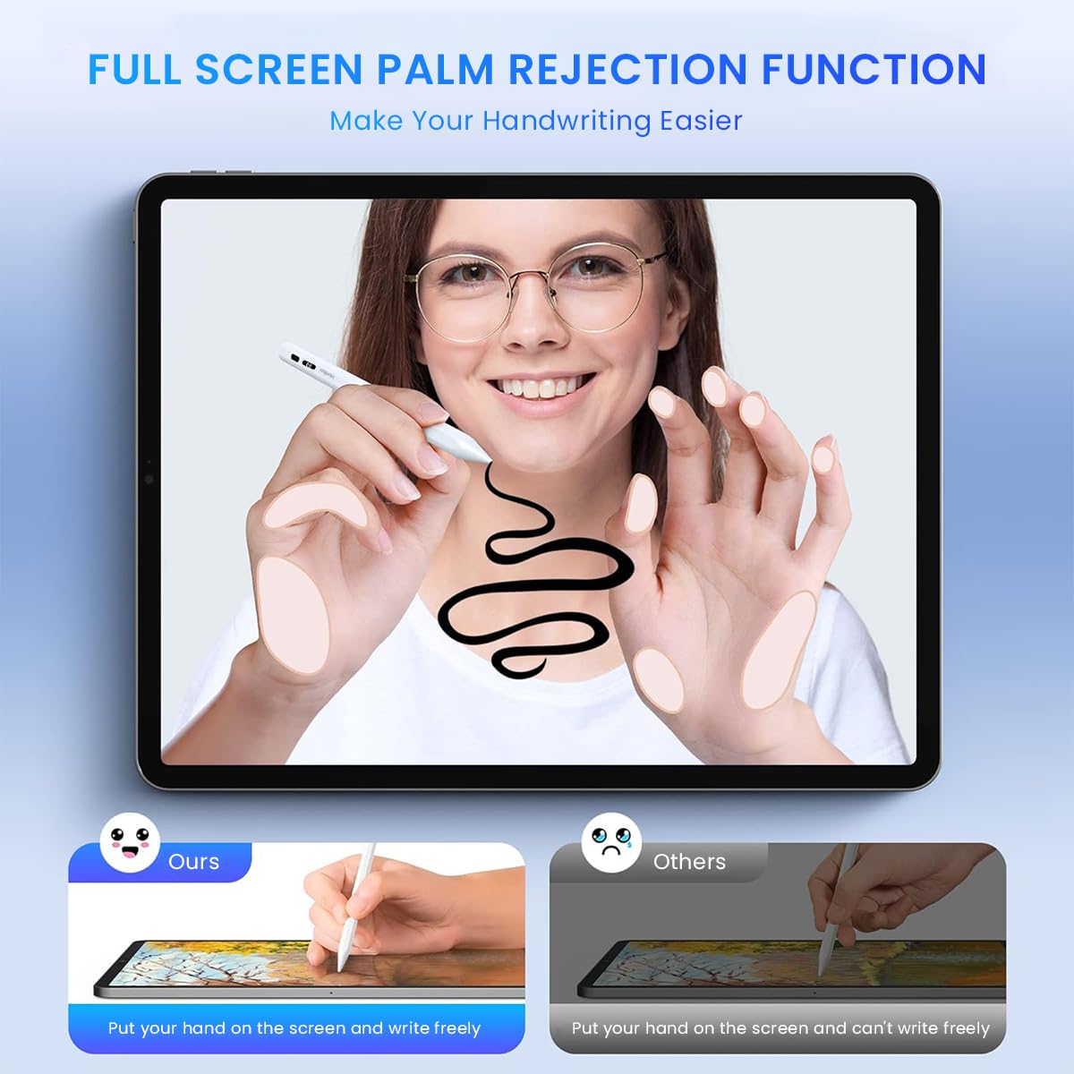 Verilux Stylus Pen for iPad 2018 and Later iPad Pencil with LCD Power Display High Precision & Double Tap ON/Off Pencil & Palm Rejection for Apple Tablet Smart Pen for Tablet with Tilt Sensitivity