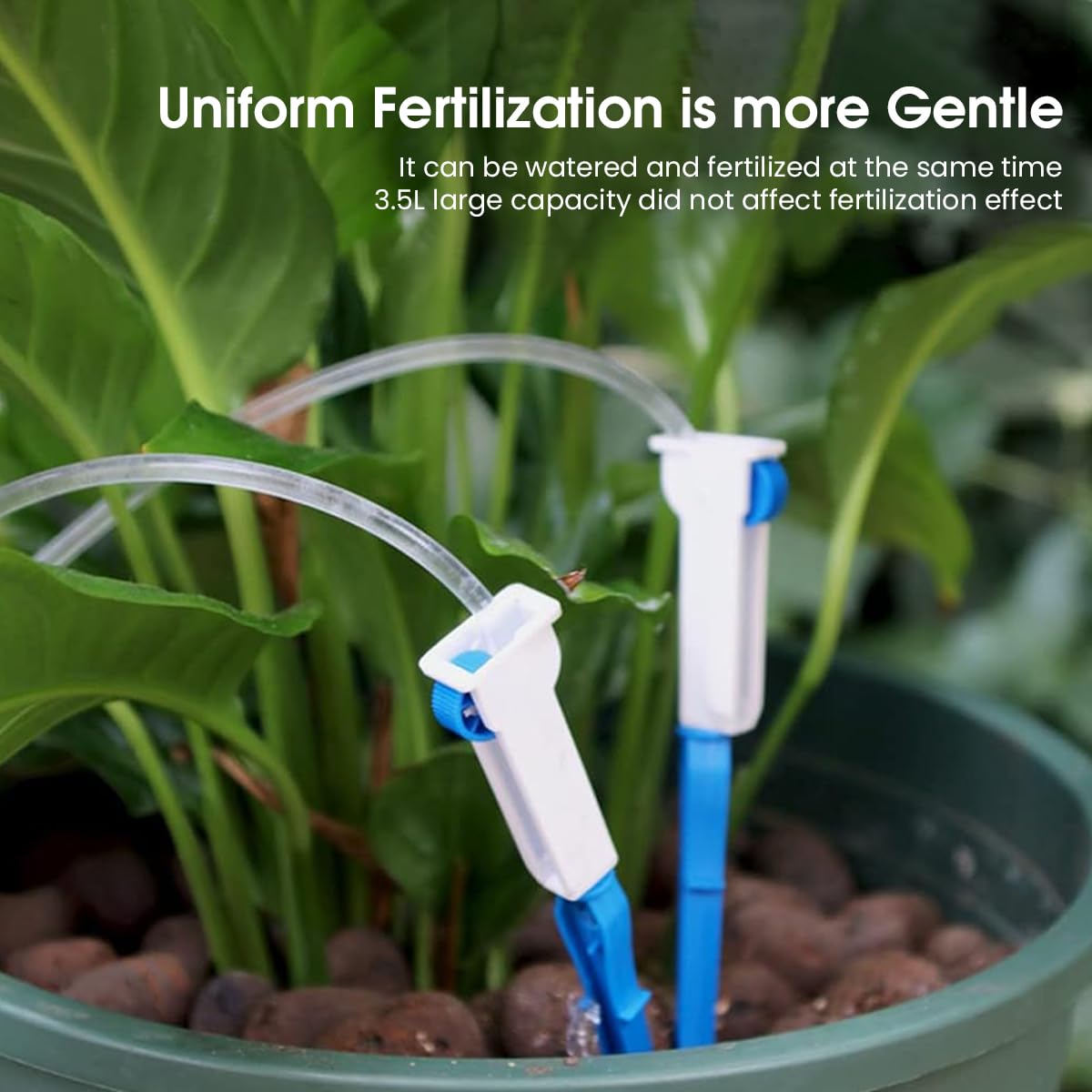 HASTHIP Drip Irrigation Device for Plants 3.5 L Slow Drip Irrigation Water Bag with 2 Dripping Outlets, Adjustable Flow Watering System Easy Auto Watering System Reusable Slow Irrigation Device