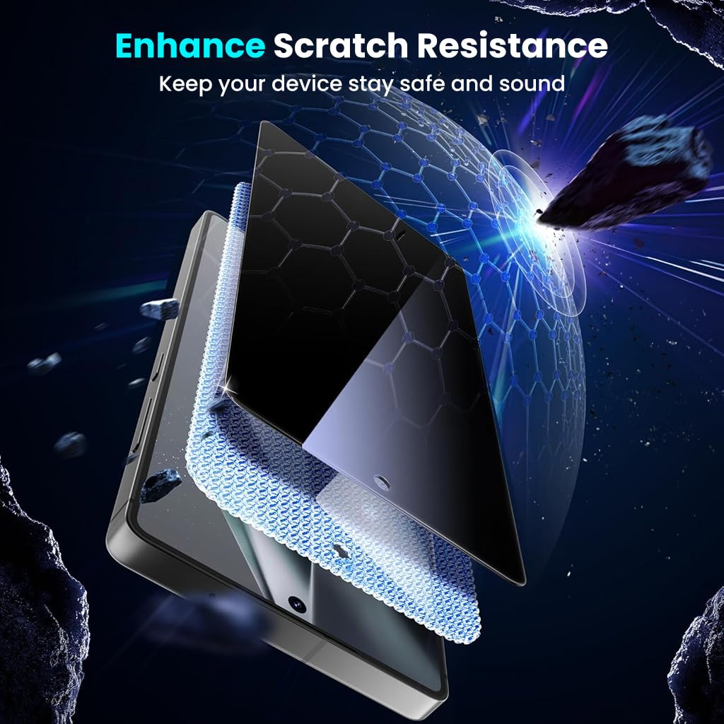 ZORBES® Compatible with Samsung S25 Ultra 2Pcs Screen Protectors HD Tempered Glass Privacy Screen Protectors Anti-scratch Screen Protectors with Screen Alignment Tool & Accessories Pack