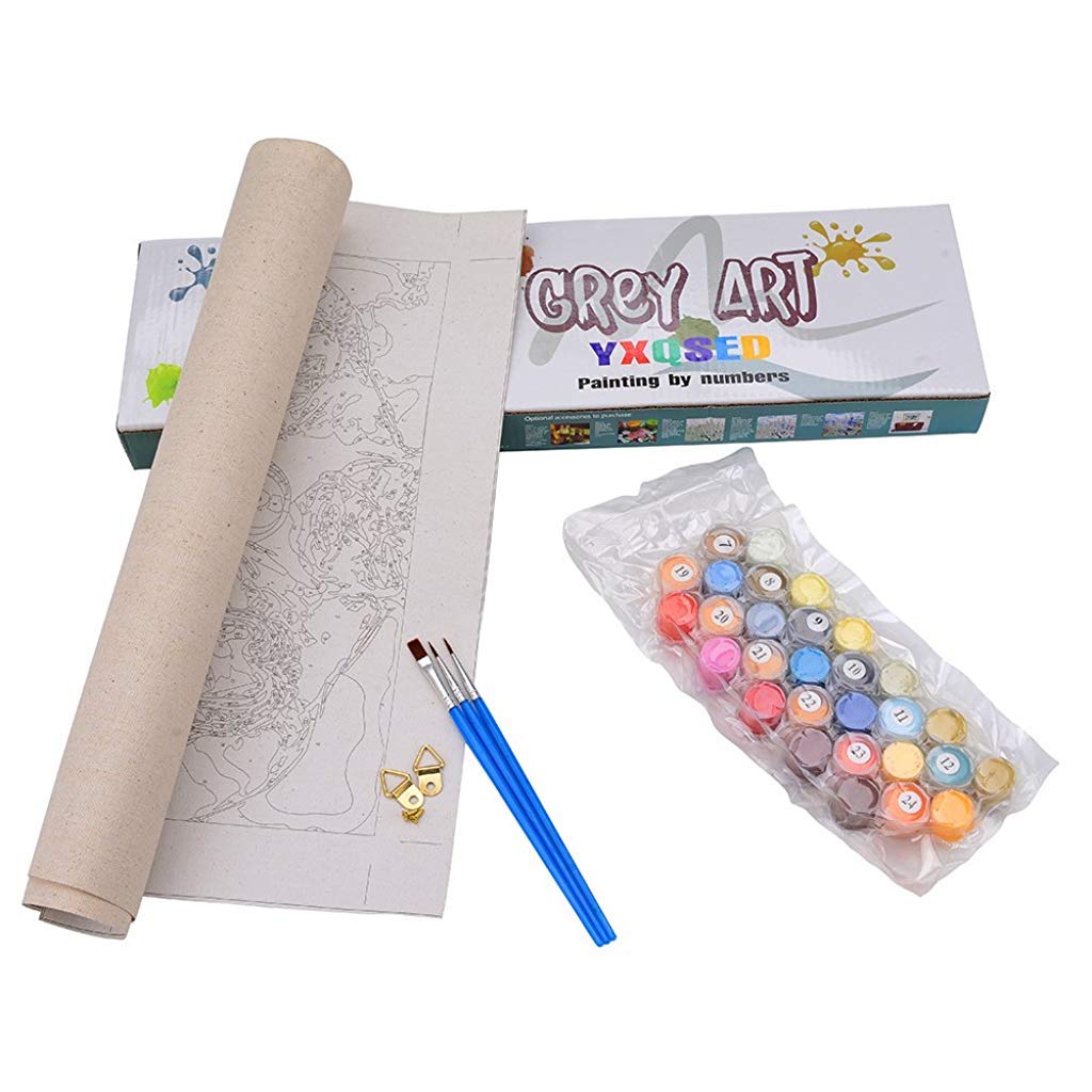 HASTHIP DIY Oil Painting - Paint by Numbers for Kids and Adults Beginners Kits with Brushes 16 * 20 inch (Without Frame)