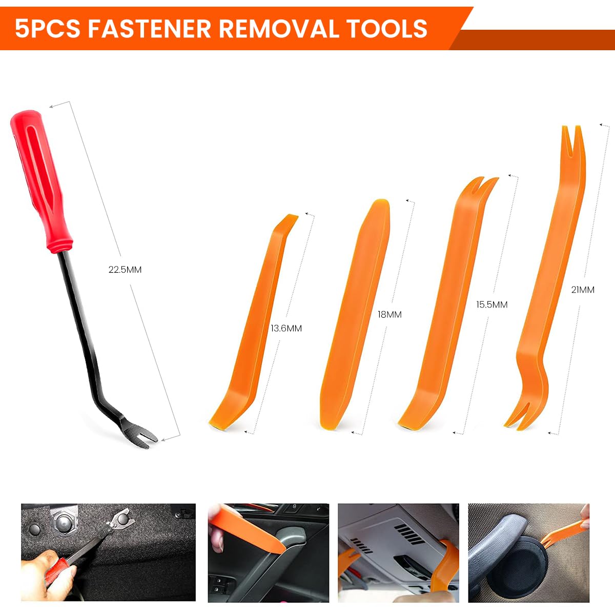 Serplex Car Door Plastic Trim Panel Clip Removal Tool, Car Push Retainer Clips & Door Trim Clip, 23 Sizes Nylon Bumper Fender Rivets with 10 Cable Ties and Fasteners Remover for Toyota GM Ford Honda