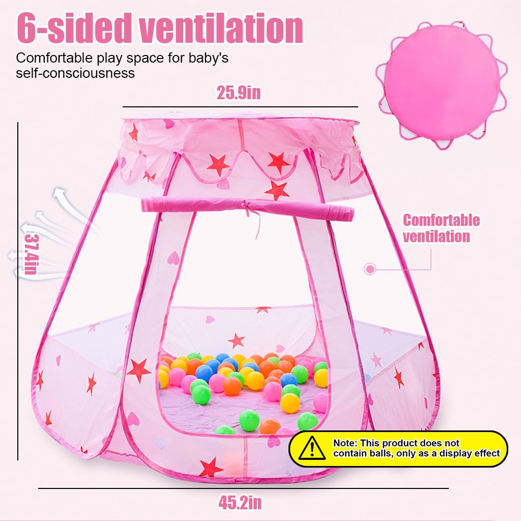 PATPAT Pop Out Game Tent House for Kids Princess Tent House for Girls Indoor Outdoor Game Tent for Kids Play House for Kids Tent Self-Storage Game Tent Ideal Gift for Boys Girls (Balls not Included)