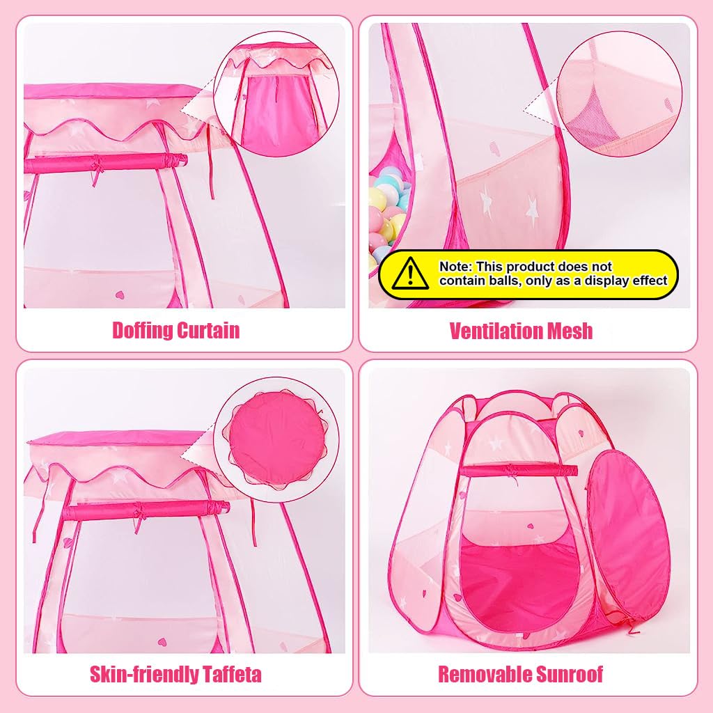 PATPAT Pop Out Game Tent House for Kids Princess Tent House for Girls Indoor Outdoor Game Tent for Kids Play House for Kids Tent Self-Storage Game Tent Ideal Gift for Boys Girls (Balls not Included)