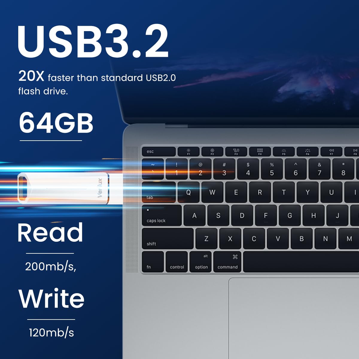 Verilux USB Flash Drive 64GB USB 3.2 Flash Drive High Speed Reading & Writing Pendrive Universal USB Mini External Flash Drive for Laptop Portable Flash Drive for Travel