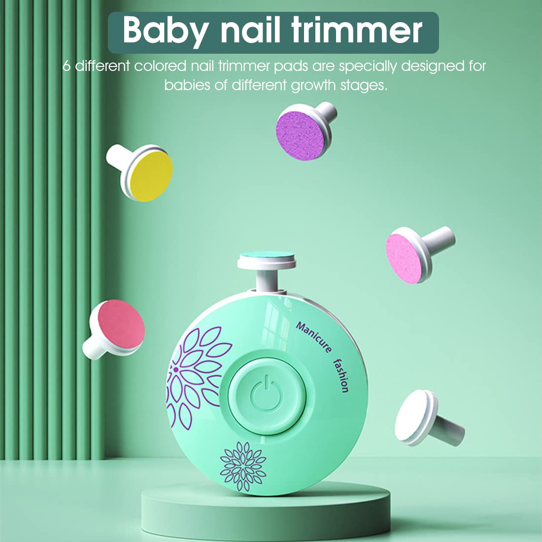PALAY New Born Baby Electric Nail Trimmer with 6 Grinding Bits to File Nail, manicaure Kit for Kids