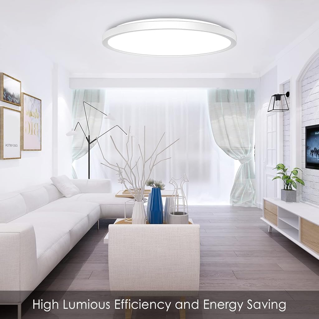 ELEPHANTBOAT® LED Ceiling Light with Remote Control, 12Inch 24W High Bright 3200lm, Backlight Round Close to Ceiling Lamp Modern Ultra-Thin 3000-6500K for Bedroom Living Room