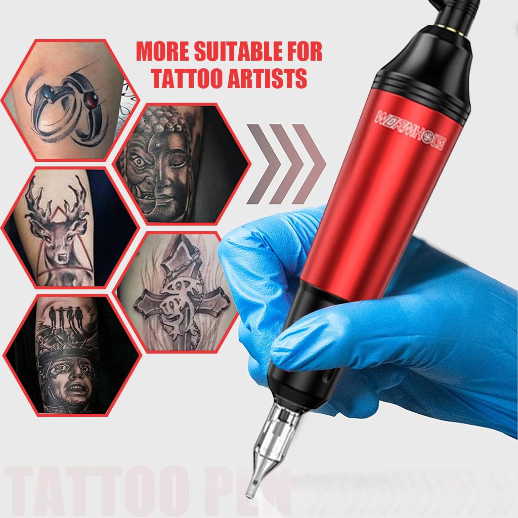 MAYCREATE Tattoo Machine with 20 Needles Cartridge, Tattoo Machine Full Kit Tattoo Pen Rotary Tattoo Machine Shader & Liner Machine Tool Tattoo Cartridge Needles for Professional Tattoo Beginners