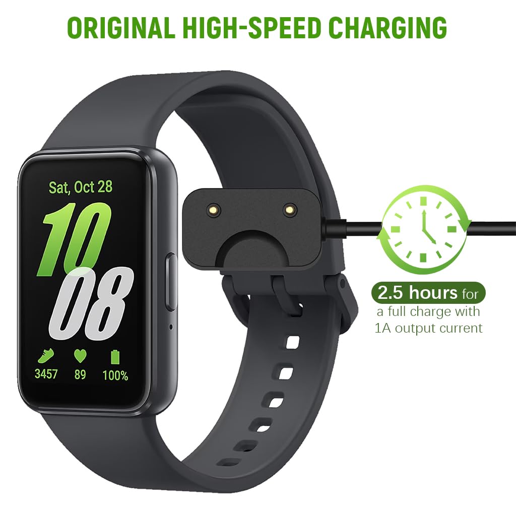 ZORBES USB Charger for Samsung Galaxy Fit 3 (1.6'' Display) Replacement 3.3ft USB Charging Cable Dual Pin Mag-netic Charging Cable for Samsung Galaxy Fit3
