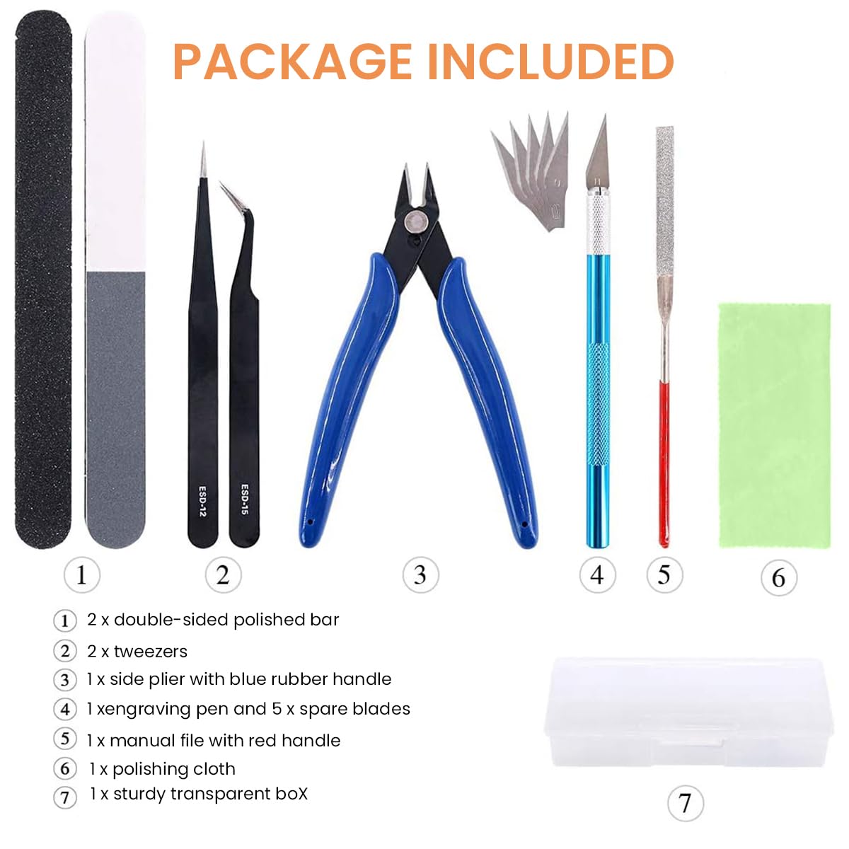 Serplex 9PCS Gundam Tool Kit Gundam Modeler Crafting Basic Tools Set Gunpla Tools for Basic Model Building, Repairing and Fixing DIY Crafting Essential Supplies with Storage Box