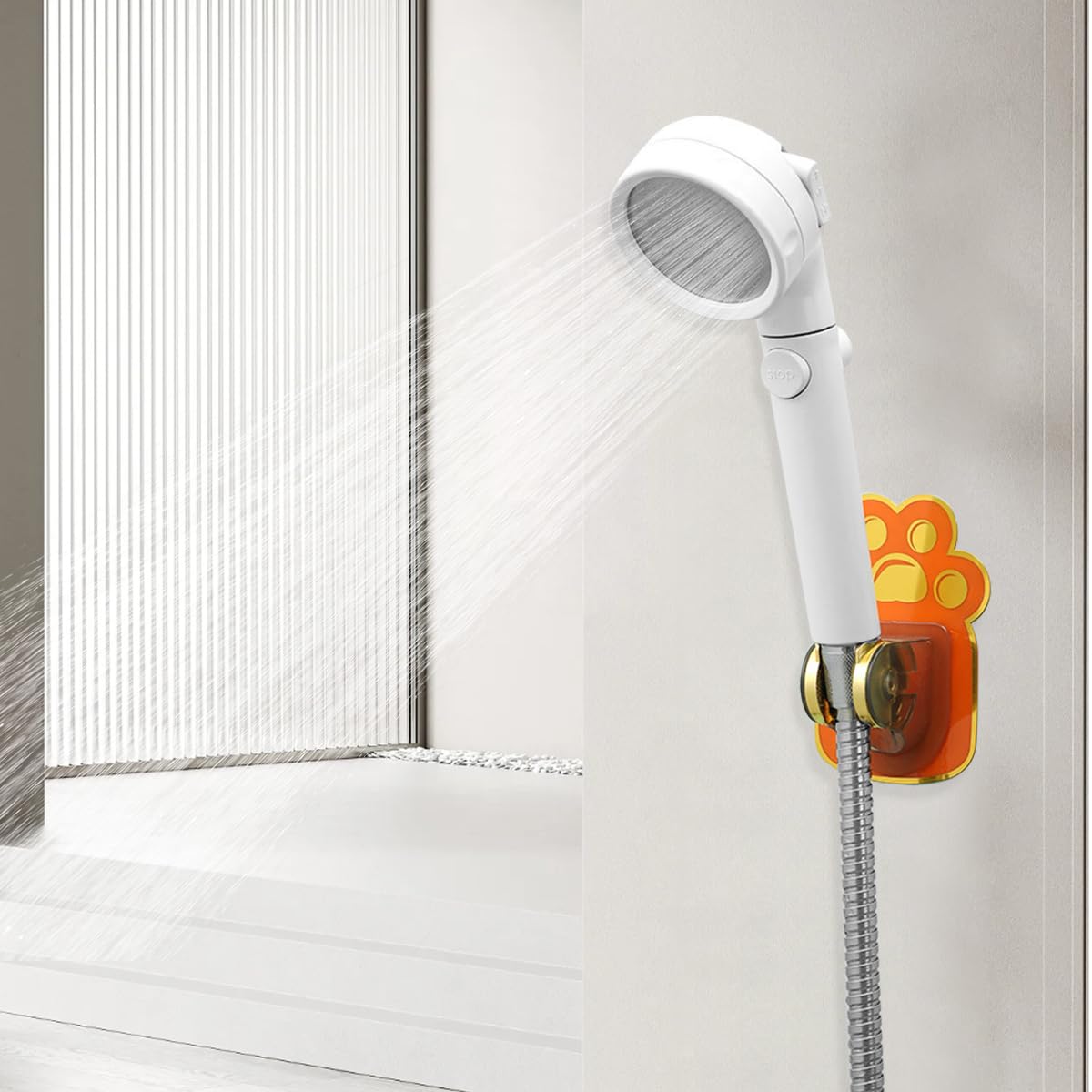 HASTHIP 2Pcs Self-Adhesive Handheld Shower Holder- Adjustable Waterproof Wall Mount Bracket Hand Shower Holder for Bathroom Toilet