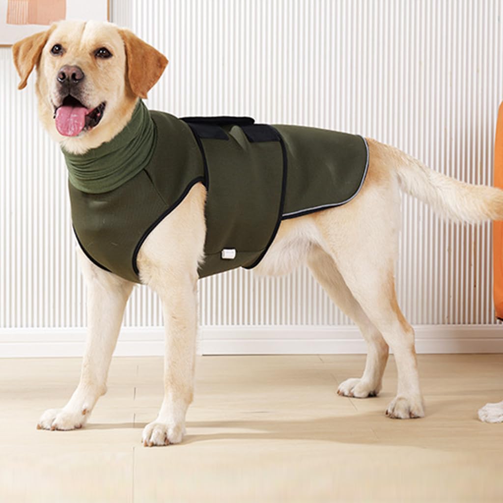 Qpets Dog Clothes with Head Wrap Comforting Dog Clothes for Large Medium Breeds Dog Anxiety Jacket Adjustable Hook and Loop Closure Breathable All Season Dog Jacket for 20-30kg Dogs, XXL