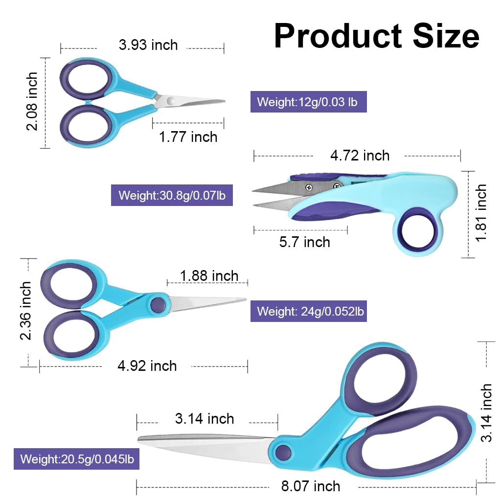 HASTHIP 6Pcs Professional Needle Sewing Embroidery Kit-Stitches Embroidery Tool with 4 Seam Rippers & 1 Scissors & 1 Double-Edged Thread Cutter(2 Replace Blade) for Women Girls Beginner Professionor