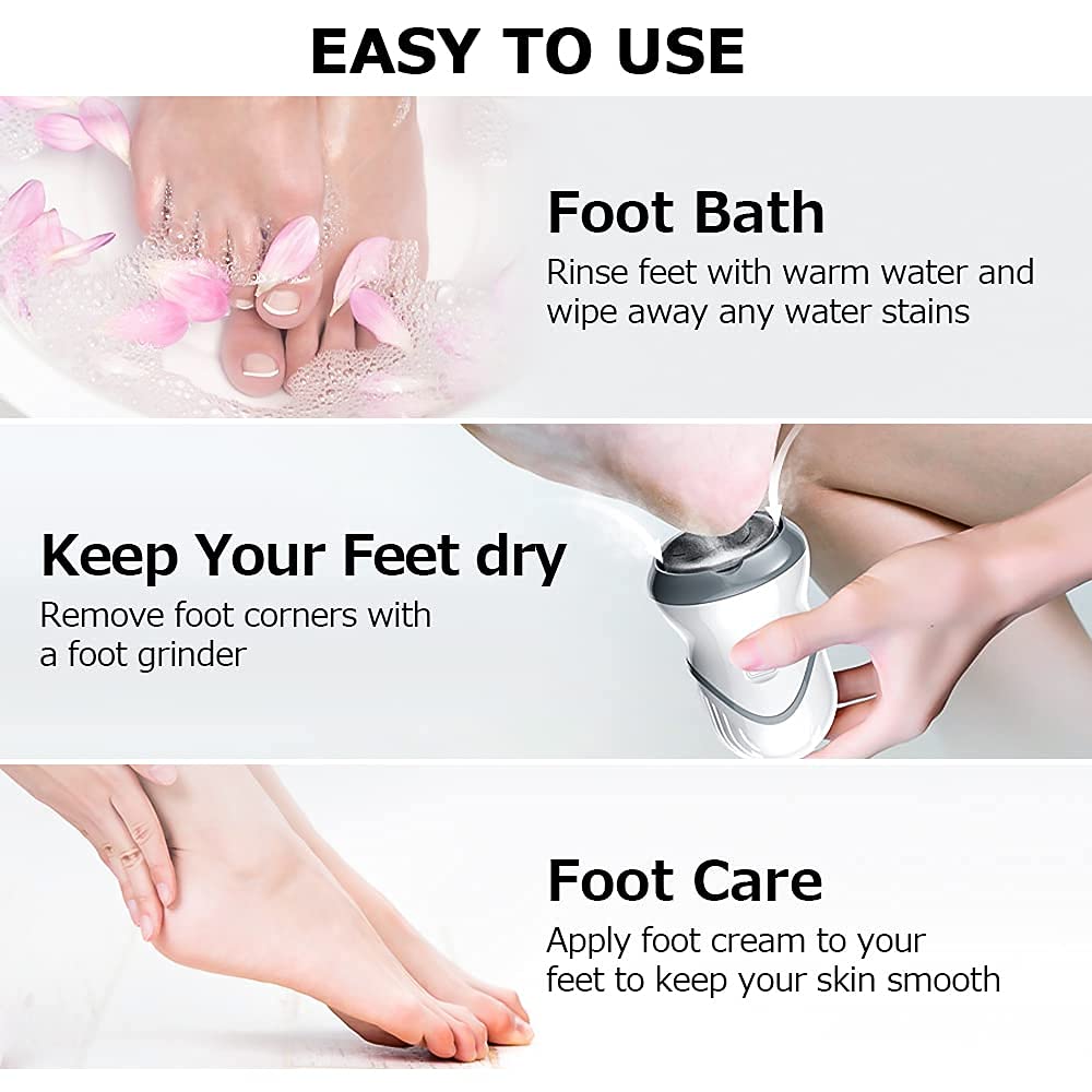 MAYCREATE Callous Remover Electric USB Rechargeable Foot Callus Remover Pedicure Dead Skin Remover Foot Scrubber for Women Dead Skin Foot Care Tool Cracked Heels Remover Tools