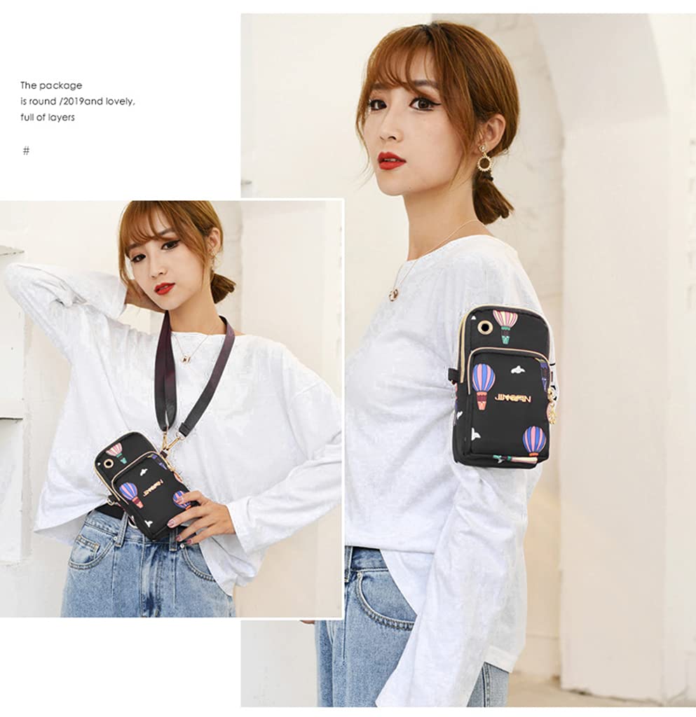 PALAY Small Cross Body Bag, Multifunction 3 Layer Mini Crossbody Shoulder Bag Phone Purse Armband with Headphone Port for Teens Girls Ladies Women (Multi-color)