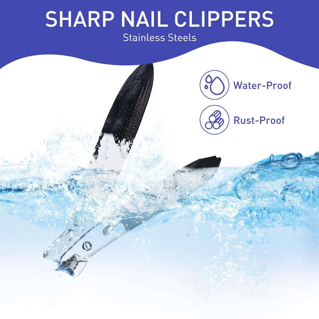 MAYCREATE Toenail Clipper Safety Lock Nail Clipper Heavy Duty Stainless Steel Nail Clipper Anti-splash Wide Jaw Nail Clipper for Thicker Nail, Toenail, Harden Nails