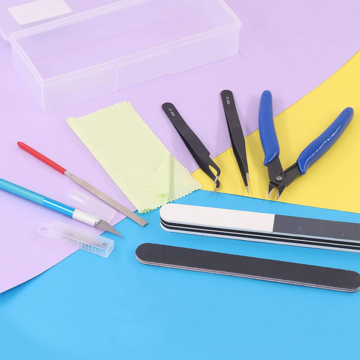 Serplex 9PCS Gundam Tool Kit Gundam Modeler Crafting Basic Tools Set Gunpla Tools for Basic Model Building, Repairing and Fixing DIY Crafting Essential Supplies with Storage Box