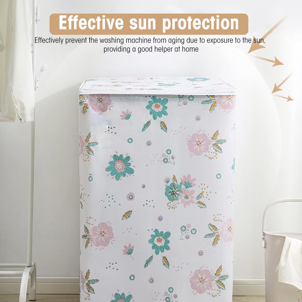 HASTHIP Washing Machine Cover, Asher Dryer Dustproof Waterproof Protection Case Cover Printing Case TOP Loading Washing Appliance Protector for 7kg, 60 * 63 * 87cm
