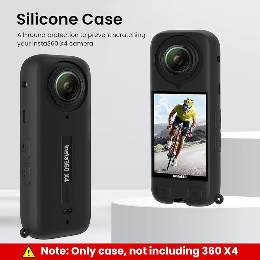 ZORBES 2Pcs Silicone Cover for Insta 360 X4 Silicone Lens Cover & Silicone Jacket Anti-Scratch Silicone Cover for Insta 360 X4 Waterproof Outdoor Silicone Skin Cover for Insta 360 X4
