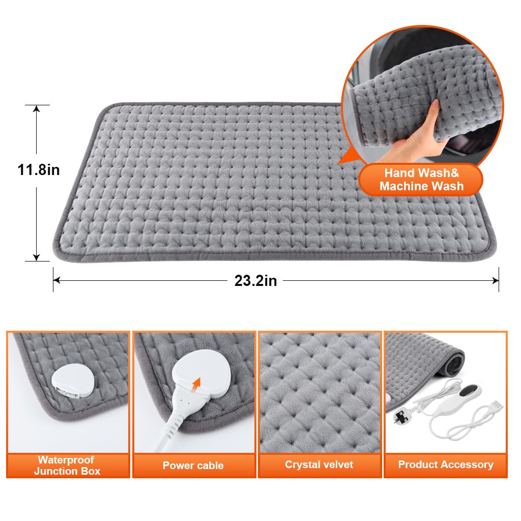 HANNEA Heating Pad for Back Pain Relief, 12