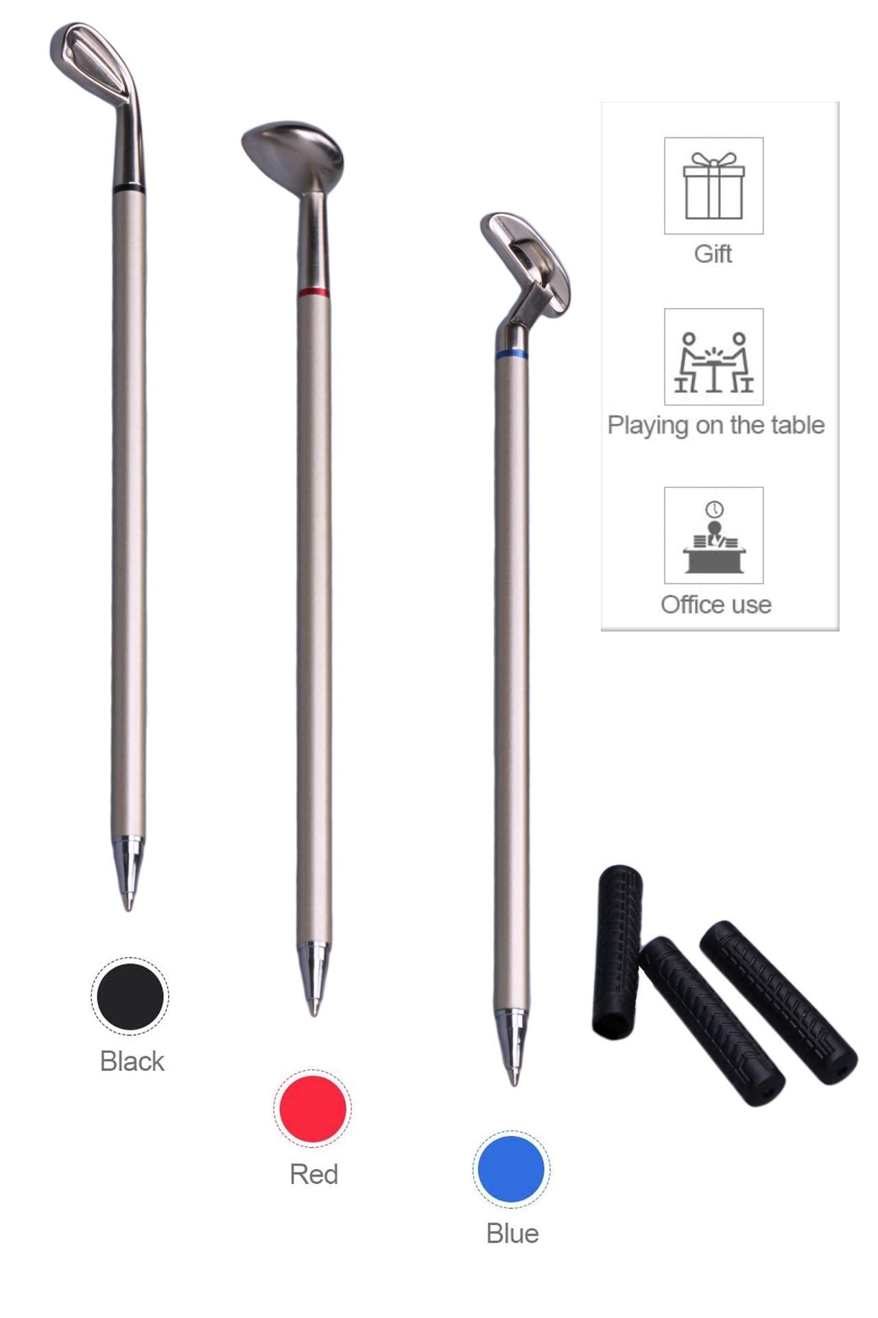 HASTHIP Golf Clubs Ballpoint Pen Set Gift, Mini Golf Club Pens Unique Desktop Games Novelty Table Top Toys, Office Stationery Pen Golf Desk Toy Creative Birthday Gift Christmas Gift for Golf Lover