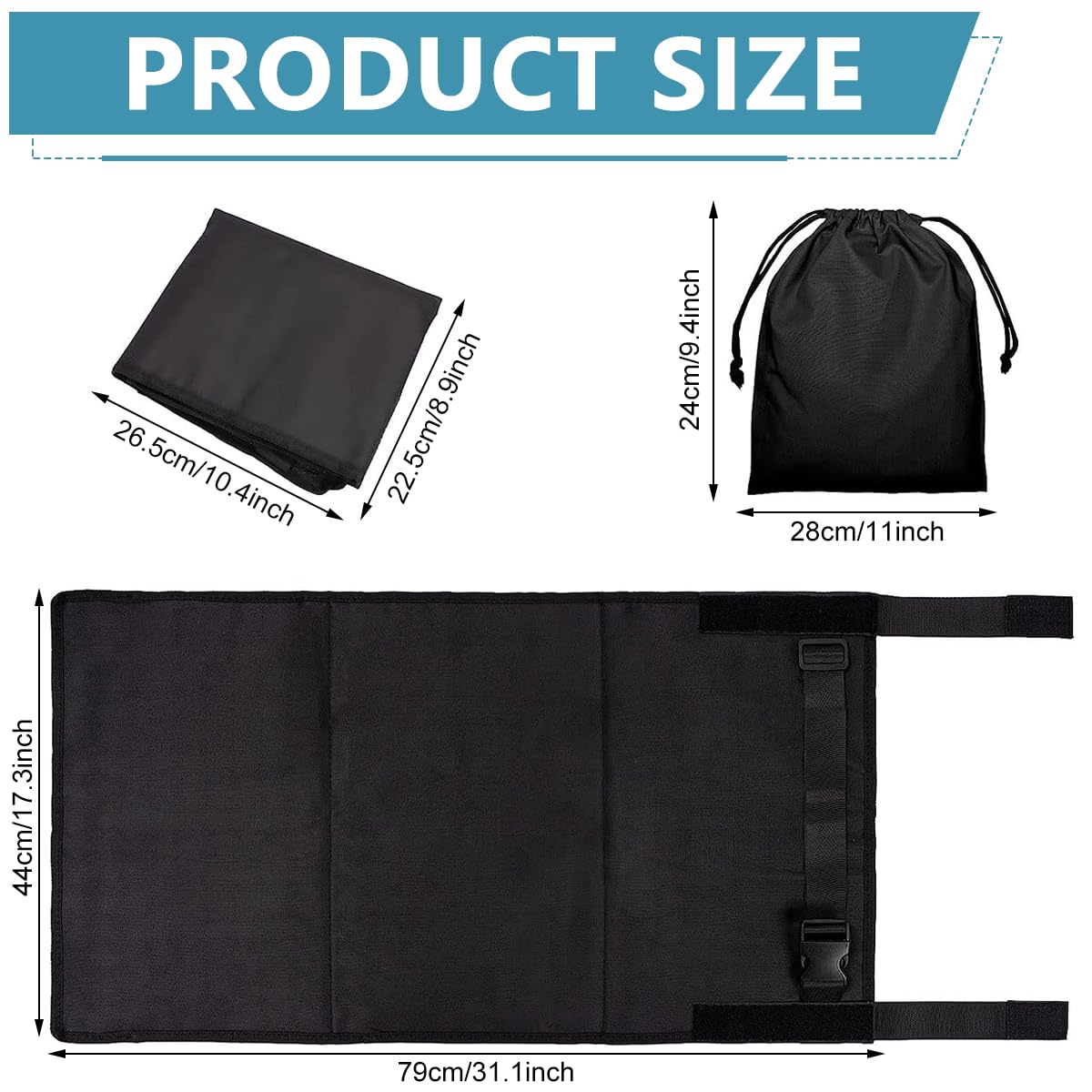 HASTHIP Airplane Footrest for Kids, Toddler Travel Bed, Airplane Foot Hammock for Baby with Anti-Slip Design, Airplane Seat Extender for Kids, Portable Airplane Travel Accessories, 79 * 44cm (Black)