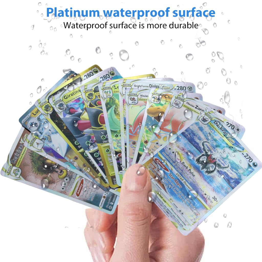 PATPAT Poke-mon Cards 100 Pcs Rainbow Poke-mon Cards Foil Game Card 85 VSTAR+New 15EX Color Foil Cards and Common/Rare Mystery Cards with Box, Poke-mon Toys Gifts for Boys Poke-mon Fans Unofficial