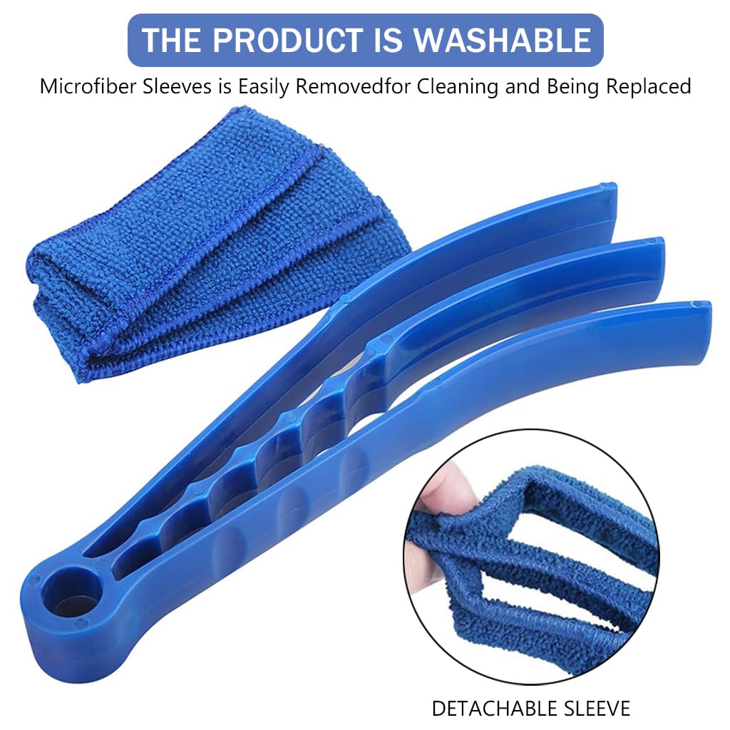 Supvox Microfiber Blind Duster, 3-Claw Blind Window Cleaning Brush, Dust Collector Cleaning Cloth Tool for Vertical Blinds Air Conditioner Jalousie Dust Ceiling Fans