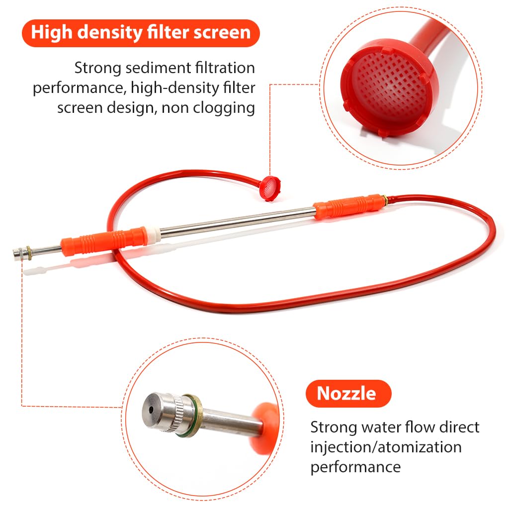 HASTHIP 58cm Manual Agriculture Sprayer with 120cm Pipe, Portable Sprayer for Gardening, Greenhouse, Planting Bush, Flower, Agriculture Watering, Pesticide Spraying
