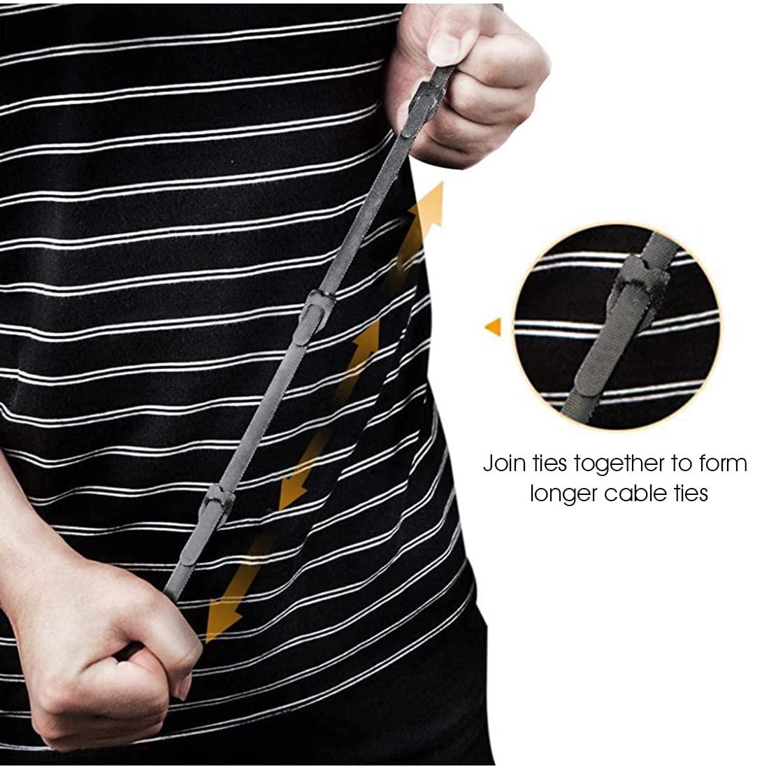 ZIBUYU 50pcs Cable Ties, Cable Ties Reusable Cable Organizer, Hook and Loop Microfiber Cloth Cord Ties, 6-Inch