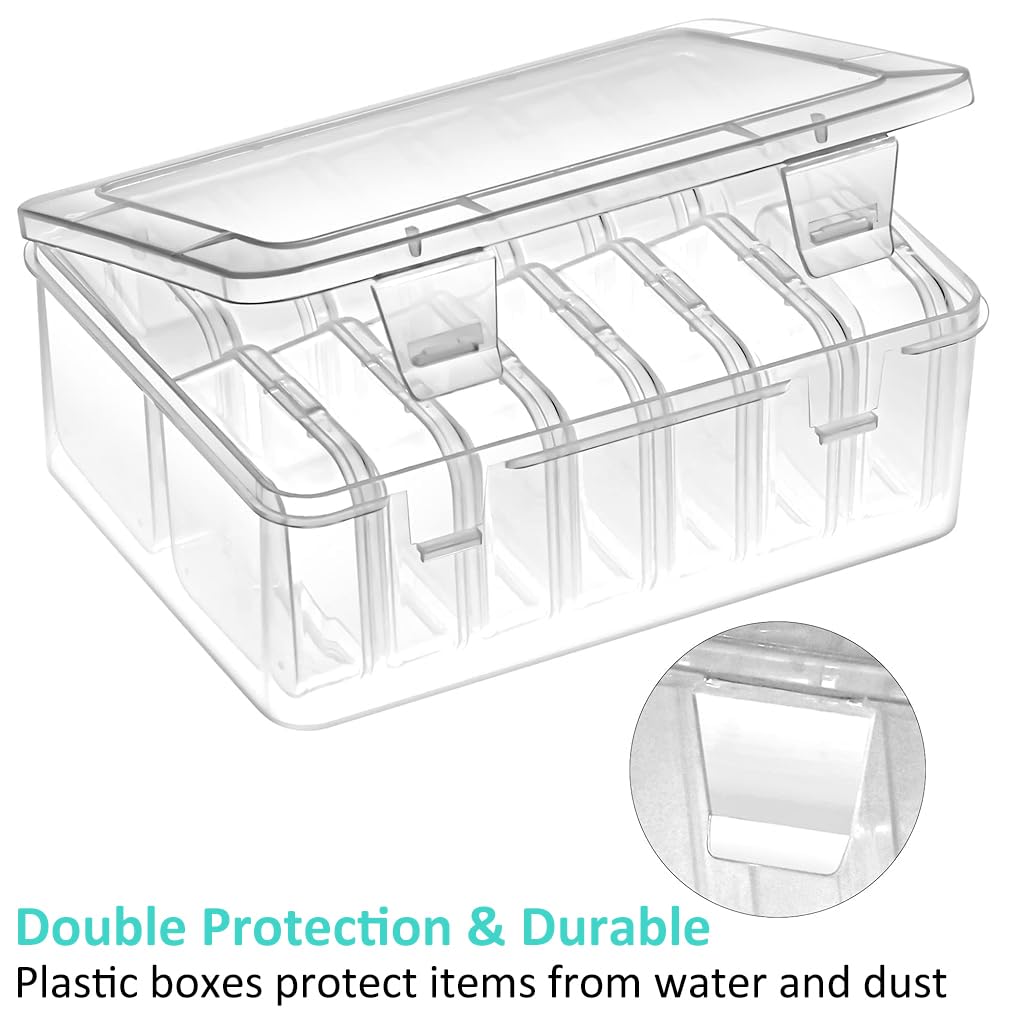 HASTHIP 15 Pcs Transparent Jewelry Organizer Box Set, Plastic Storage Cases for Earrings, Ear Studs, Rings, Necklace, Multi Purpose Small Storage Case for DIY Crafting, Beading, Diamond Painting