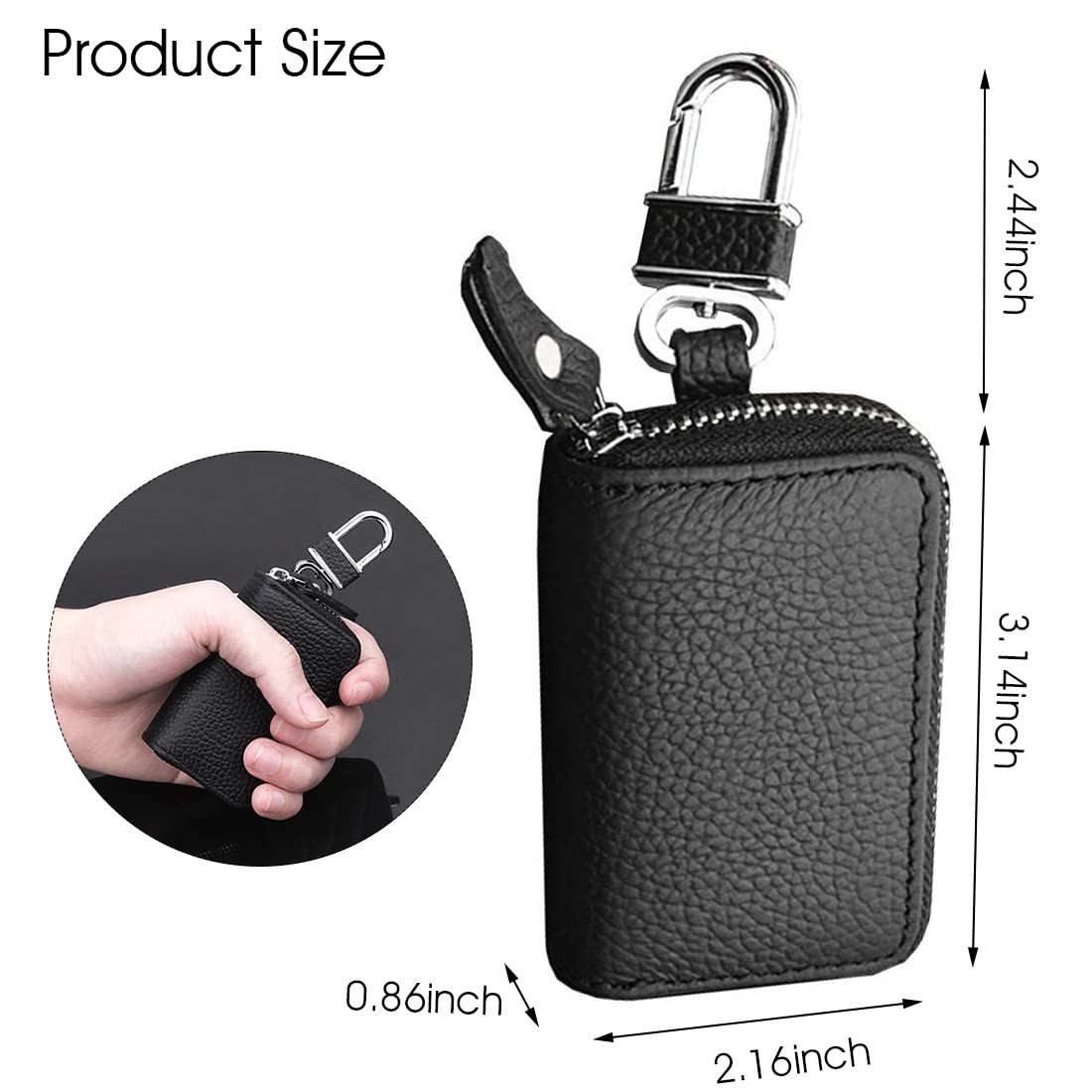 PALAY Car Key Case Protection Leather Car Smart Keychain Coin Holder Auto Remote Car Key Holder for Women and Men Gifts for Men(8.5x5.2CM)
