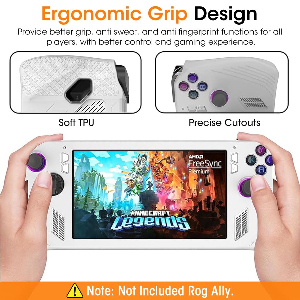 ZORBES Case for Rog Ally, Rog Ally Game Console Protector, Anti-Scratch Game Console Skin Cover Non-Slip Soft Silicone Case Handheld Case for Rog Ally Protective Case Handheld Cover, Not Include Rog Ally