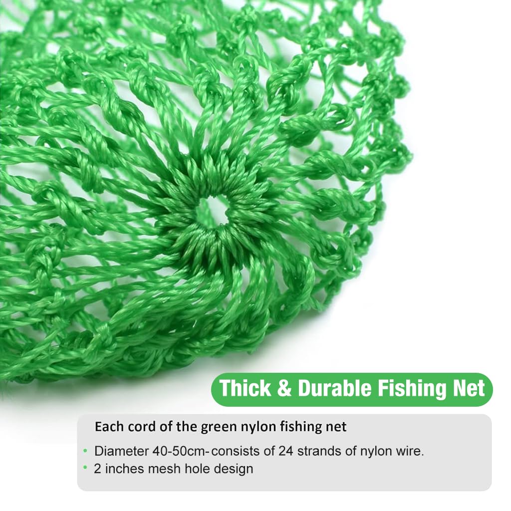 Proberos 2Pcs Replacement Nets for Fishing Landing Net Frame 40-50cm Diameter Replacement Net 2 inches Mesh Fishing Net Replacement Universal Fishing Landing Net Replacement