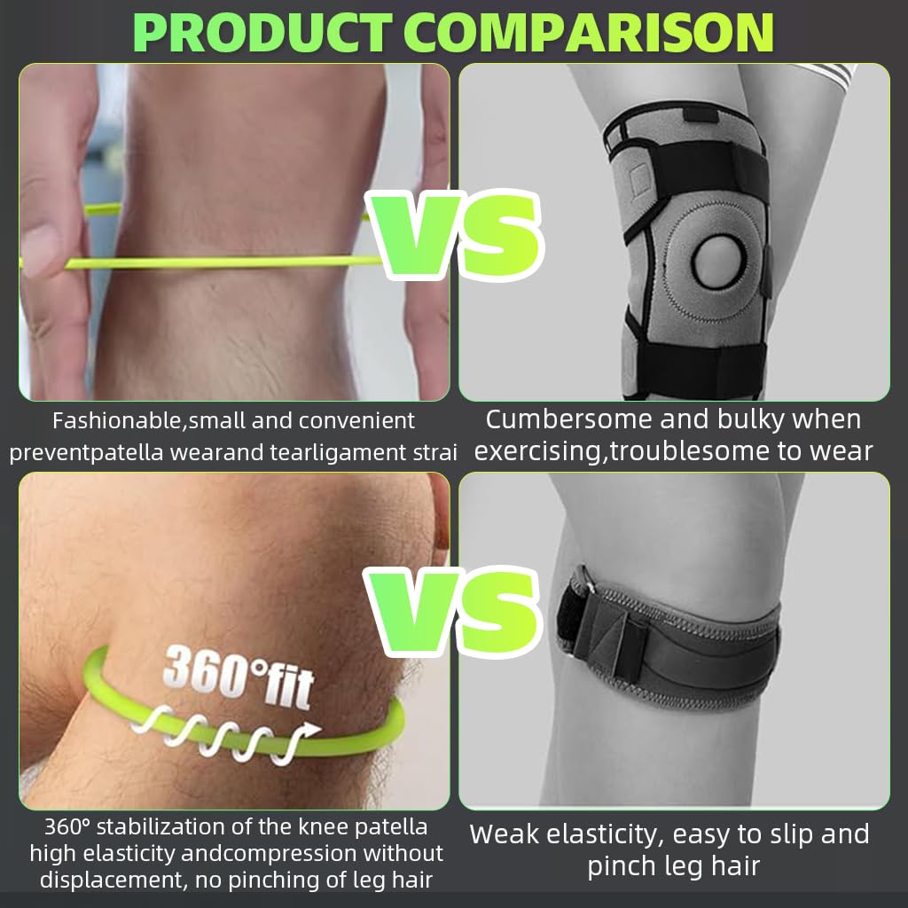 Proberos Patella Support Ring Anti-Slip Silicone Patellar Ring Knee Band, Knee Support Bandage, Knee Fashion Glow in The Dark Silicone Patellar Ring for Sports, Running, Basketball