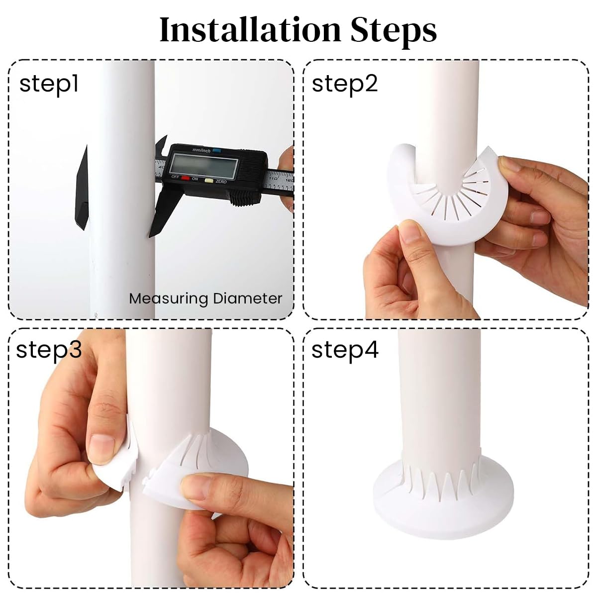 HASTHIP 5Pcs Pipe Cover Decoration for 14-45mm Plumbing Plumbing Plates Water Pipe Cover Water Pipe Drain Line Cover Radiator Escutcheon PP Plastic White Decorative Toilet Pipe Cover