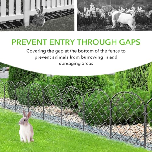 Supvox Metal Decorative Garden Fence - 5Pcs Plant Partition Fence Outdoor - 43CM Cast Iron Fence for Garden - Garden & Patio Outdoor Decor - Garden Trellis Fence Barrier for Flower, Lawn, Pathway