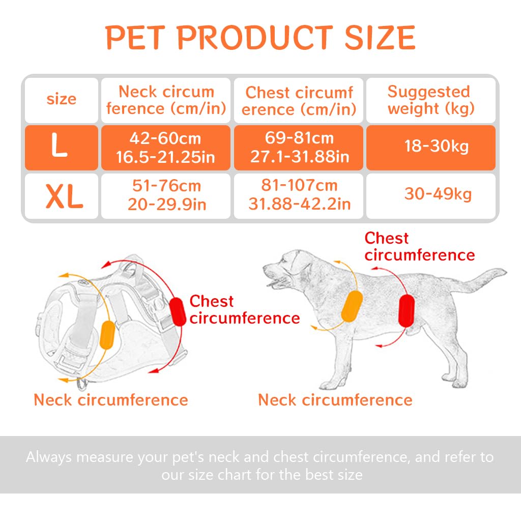 Qpets Dog Belt, Walk Dog Harness, Dog Harness for Large Dogs, Oxford Fabric Dog Vest Chest Harness with Seat Belt Lock Buckle (L, Min 18KG - Max 30KG)